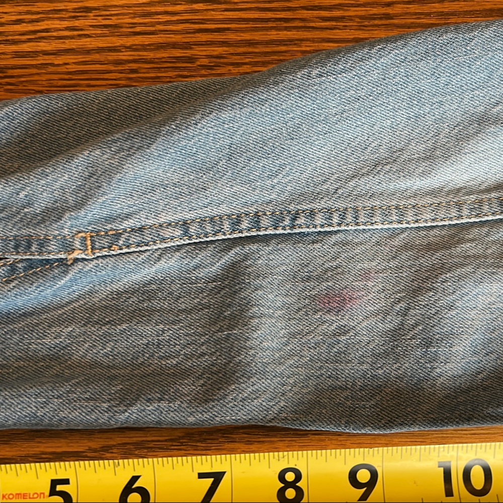 LOFT Casual Light Blue Jean Jacket Western Rivet Buttons - Picture 9 of 11